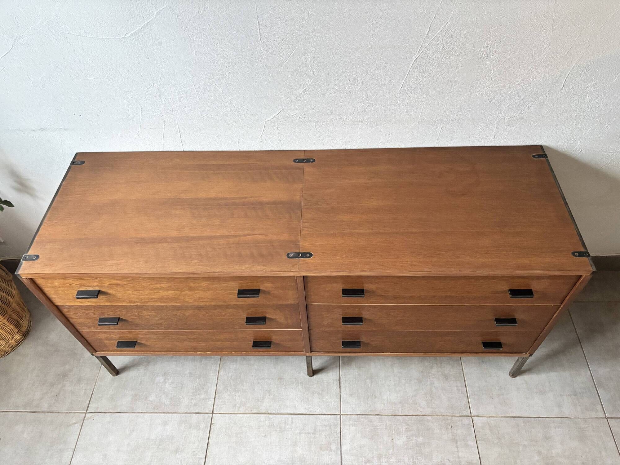 Vintage Scandinavian teak sideboard – 6 drawers – 1960s