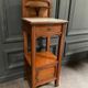 Bedside table in blond mahogany 1900 Art Nouveau white marble top