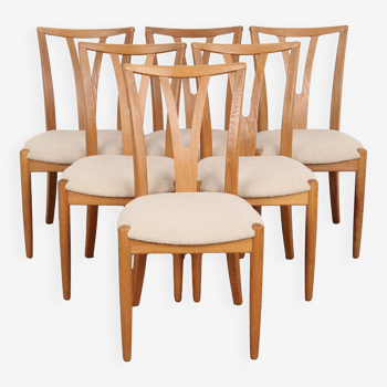 Set of six ash chairs, Danish design, 1970s, production: Denmark