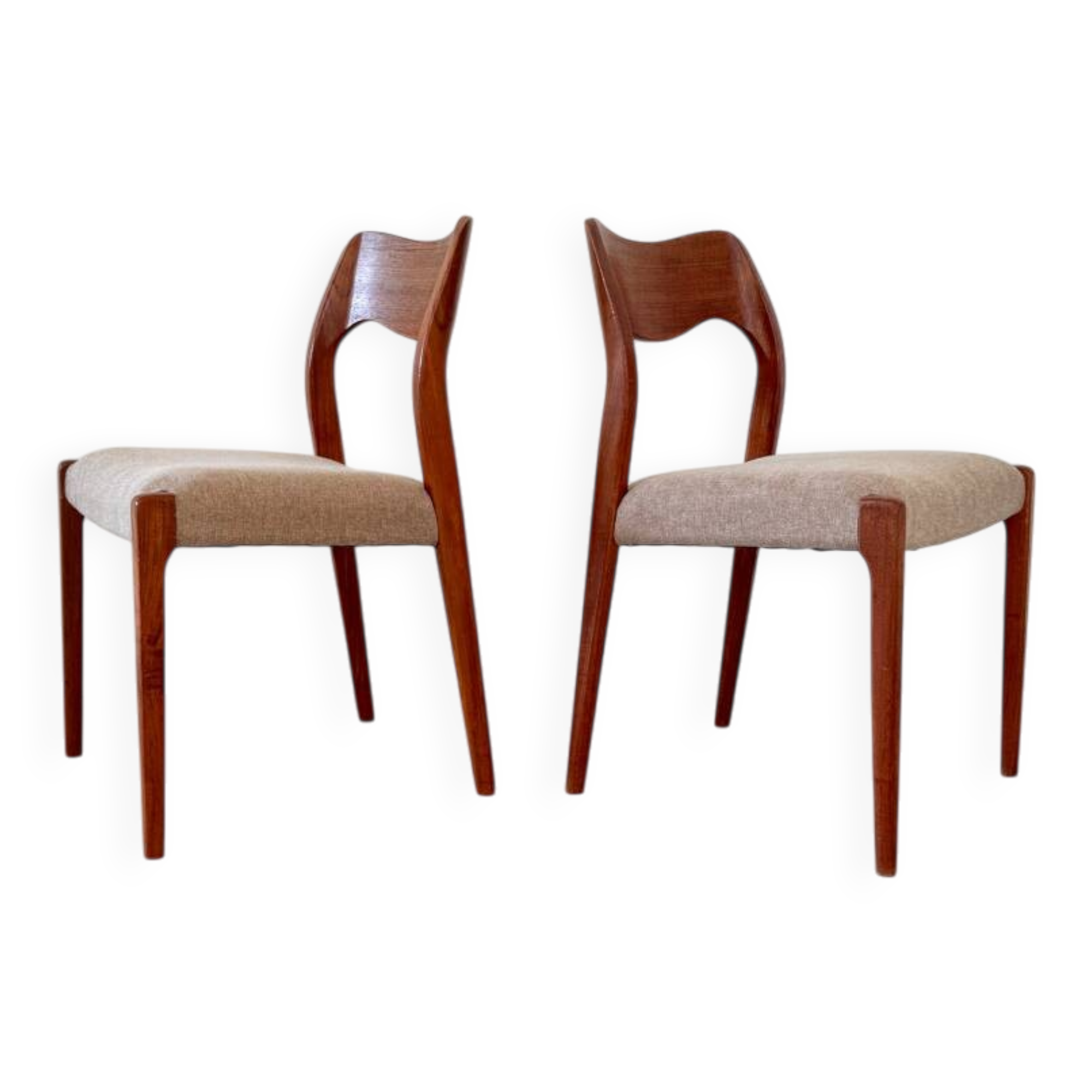 Pair of Niels Otto Moller 71 Scandinavian chairs