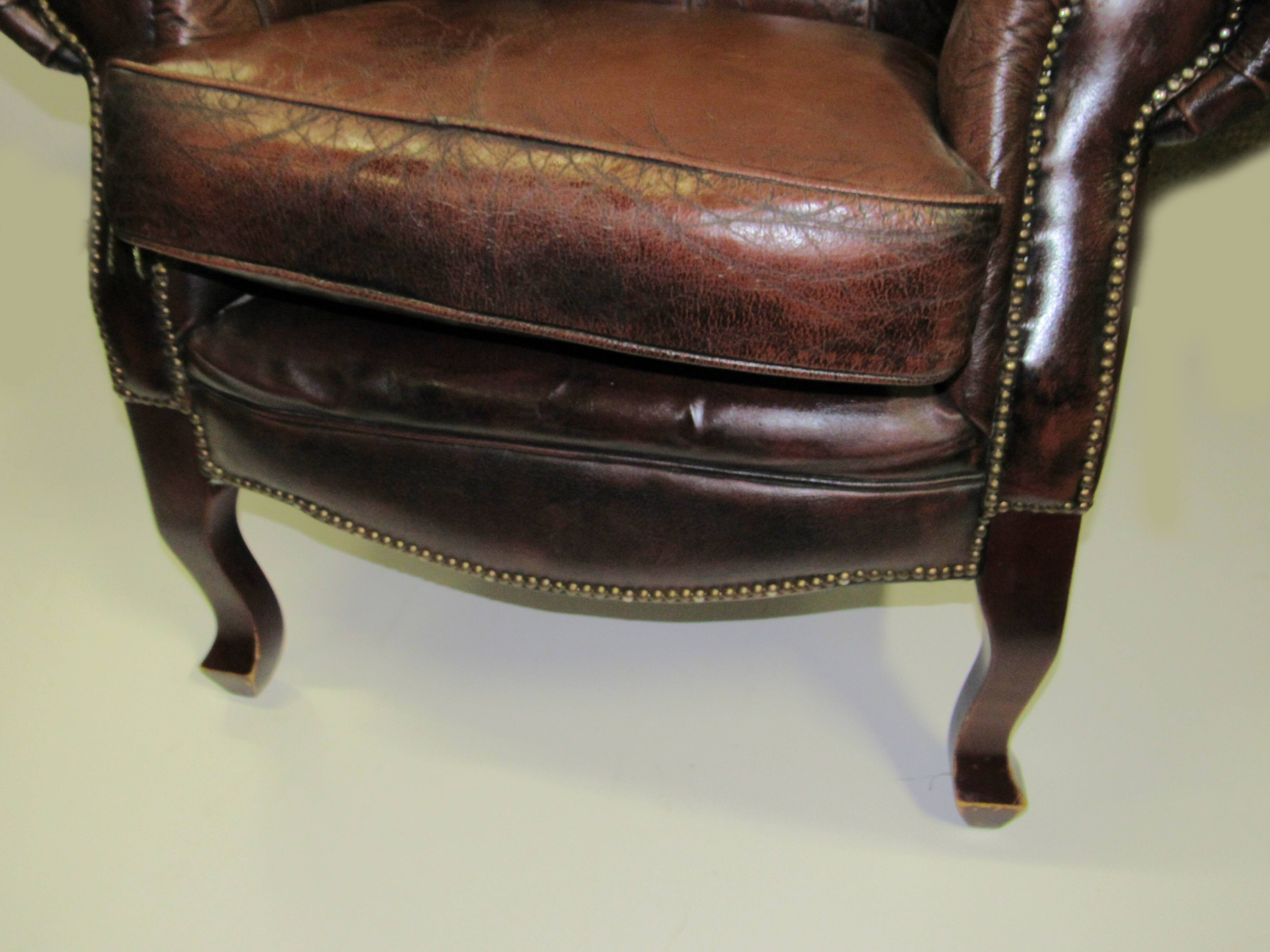 Leather faux chocolate armchair