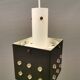 Space-Age square hanging lamp in white and black lacquered metal.