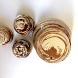Set bowl and cups in land mixed Ancel pottery.