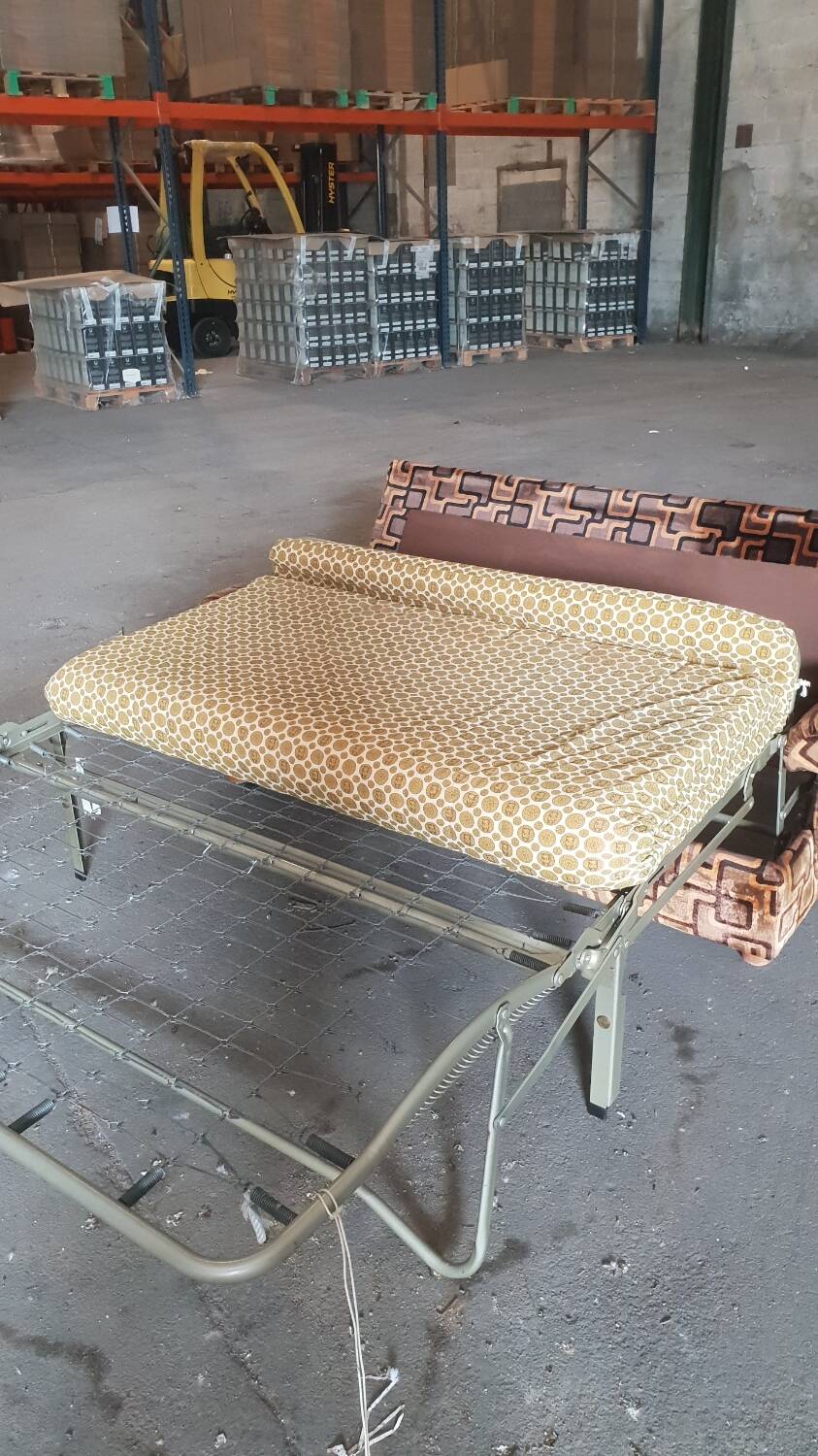 1970s velvet convertible sofa