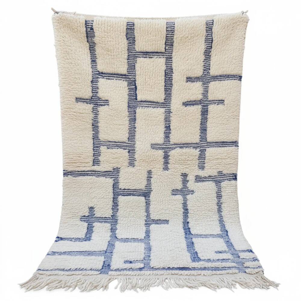 Graphic blue Moroccan rug