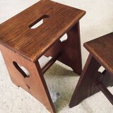 Arts & Crafts Heart Stools, Belgium, 1920s, Set of 2