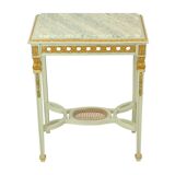 Console d'appoint ancienne en marbre vert doré d'époque Louis XVI