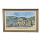 Vintage watercolor – Village at the foot of the hills