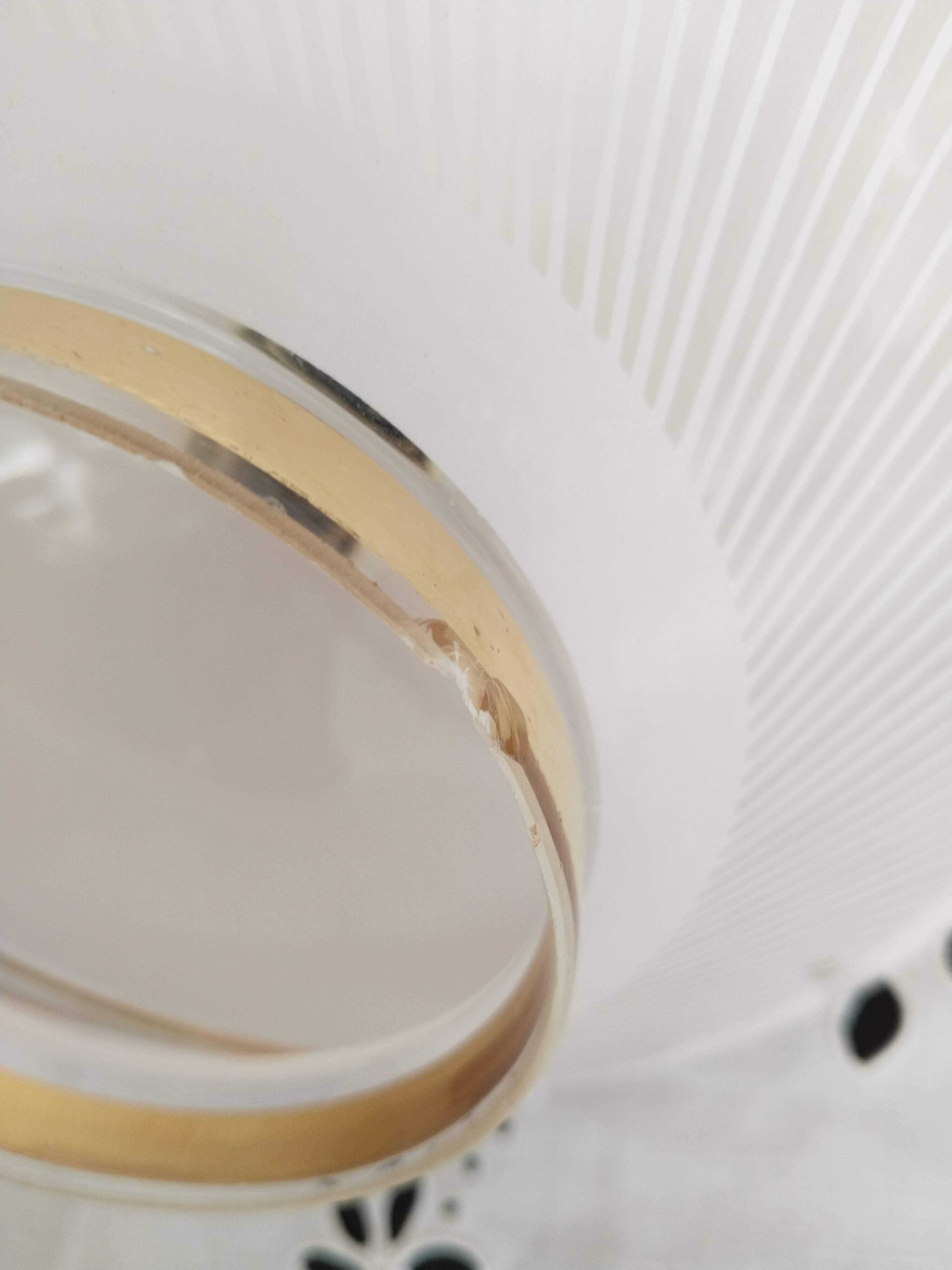 UFO suspension, vintage glass ceiling light, pink and gold
