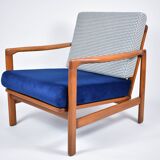Scandinavian armchair designed by Z.Baczyk, 1960s, fully restored, velvet