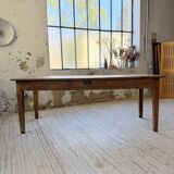 Pine and oak + walnut farmhouse table 1950