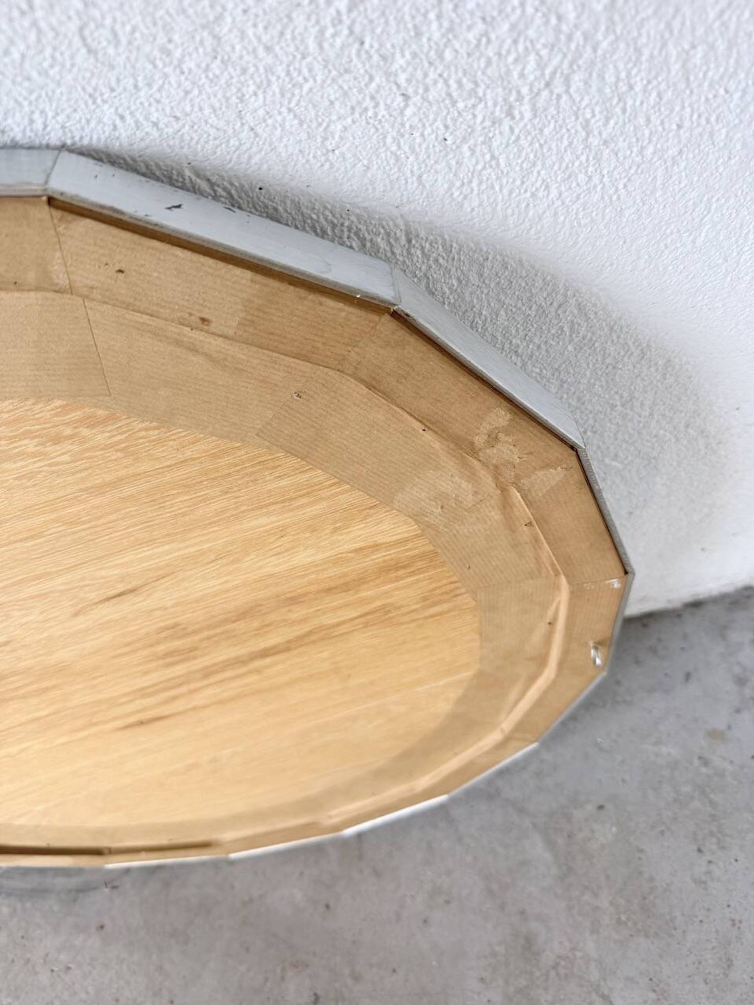Miroir hexagonal métal brossé 1970