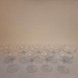 Set of 9 vintage champagne glasses in fine glass