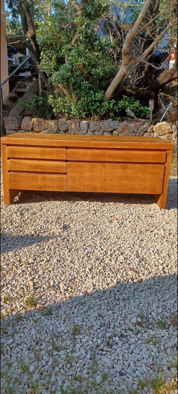 vintage Pierre CHAPO elm sideboard 1950