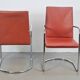 Chaises Mizar en cuir rouge par Mateo Grassi, Italie, années 1980, ensemble de 2