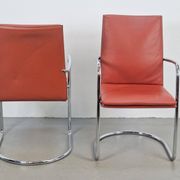 Mizar Chairs in Red Leather by Mateo Grassi, Italy, 1980s, Set of 2