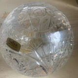 Pair of hand-cut Bohemian crystal ball vases Julia Crystal