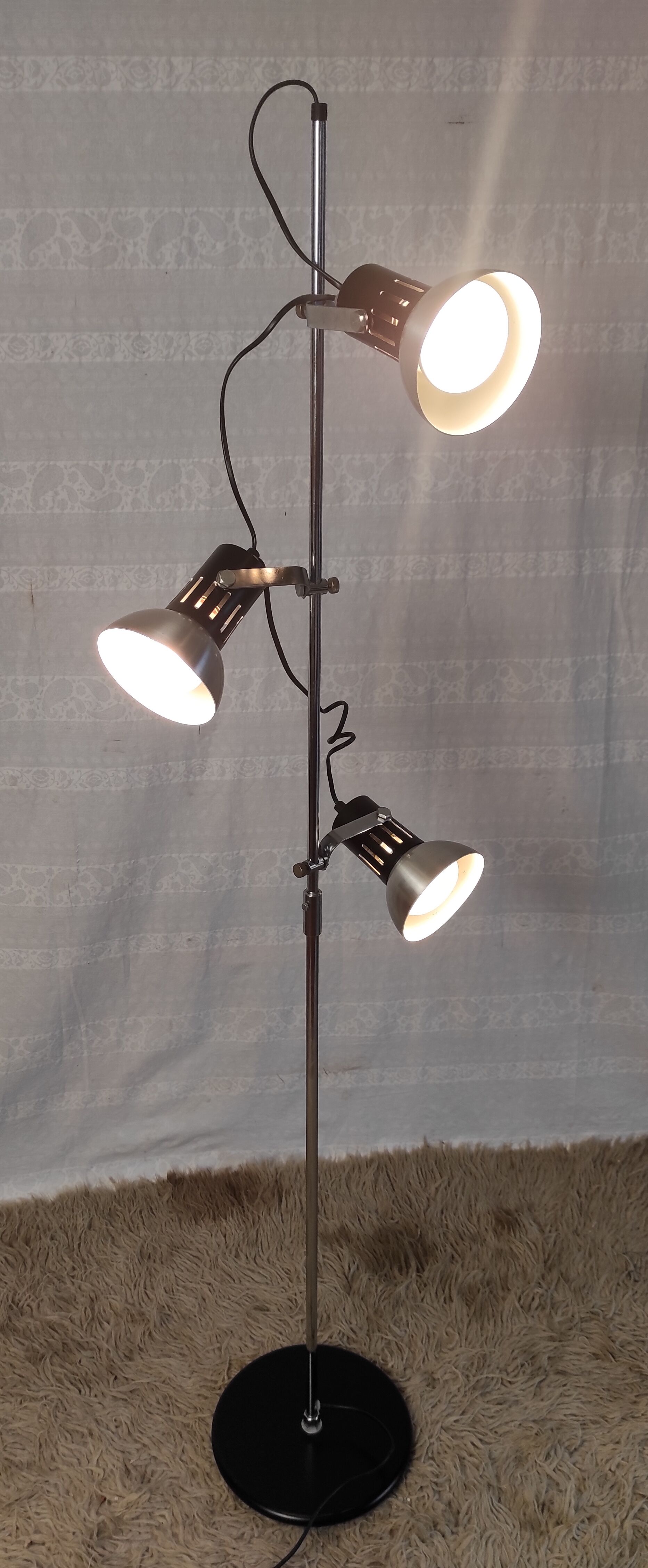 Modernist floor lamp 3 spots – 70s