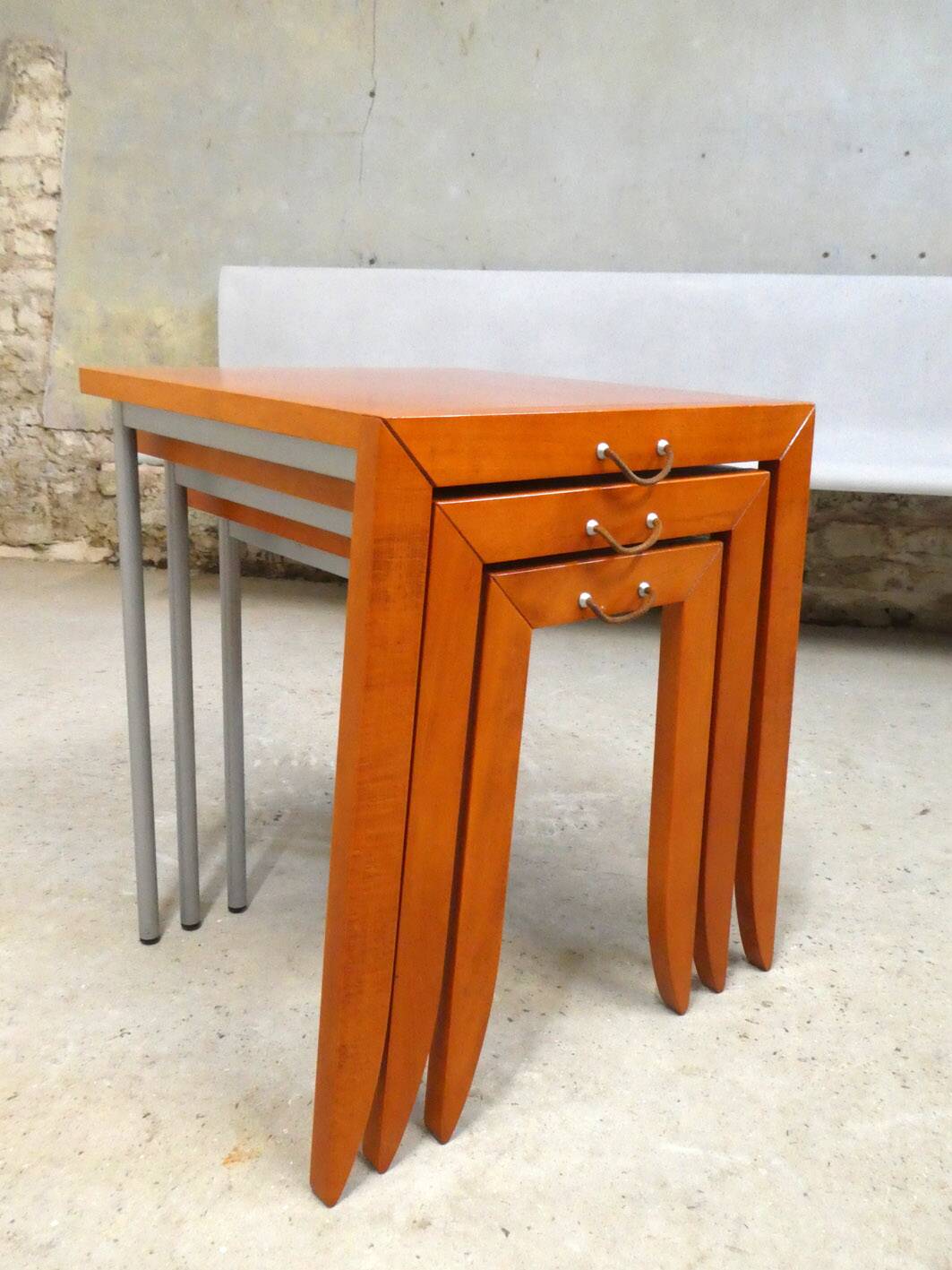 series of 3 nesting tables by Emmanuel Dietrich for Artelano, 1980