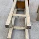 Square high bar stools in solid wood with burgundy leather 83cm