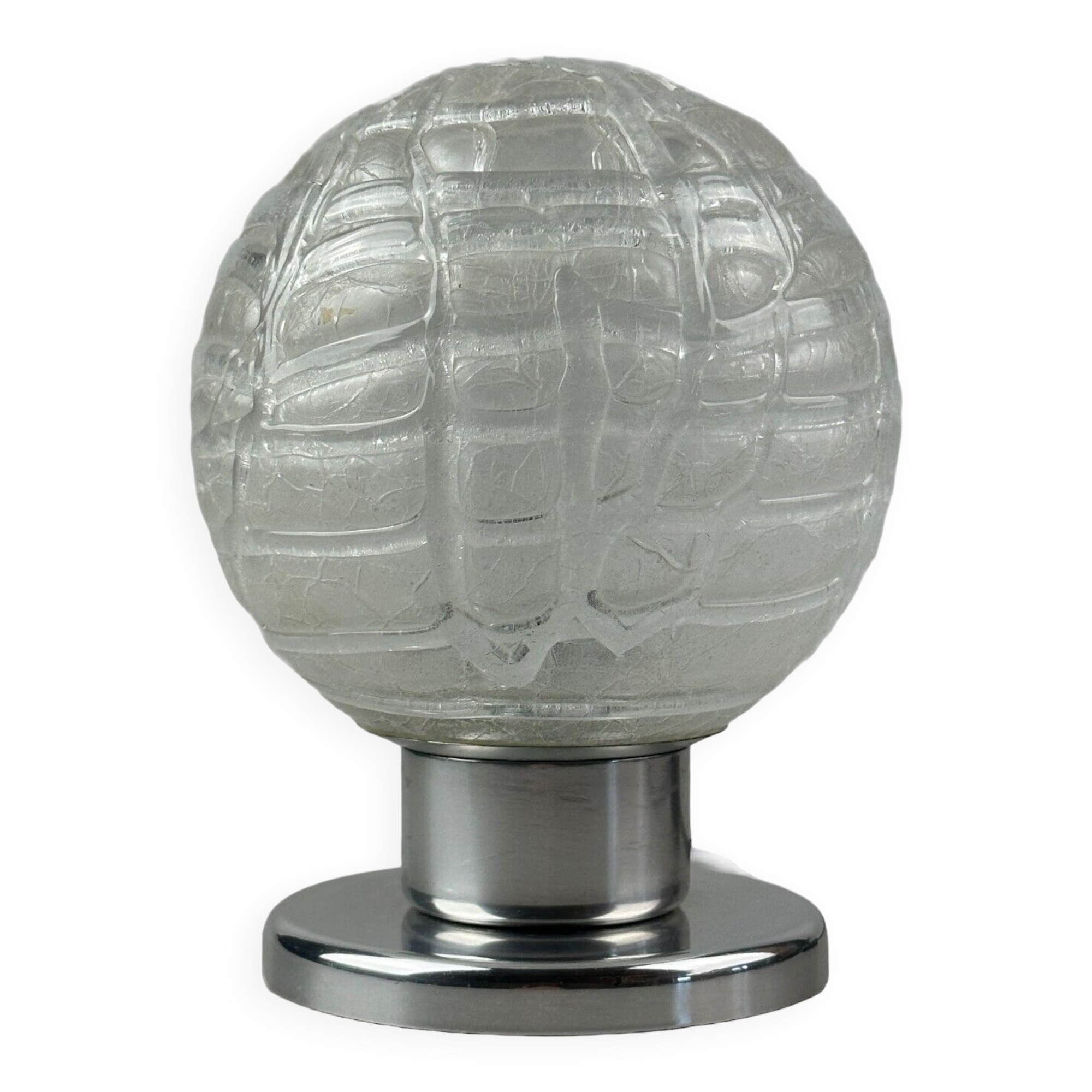 60s 70s table lamp bedside lamp chrome Doria glass space age design