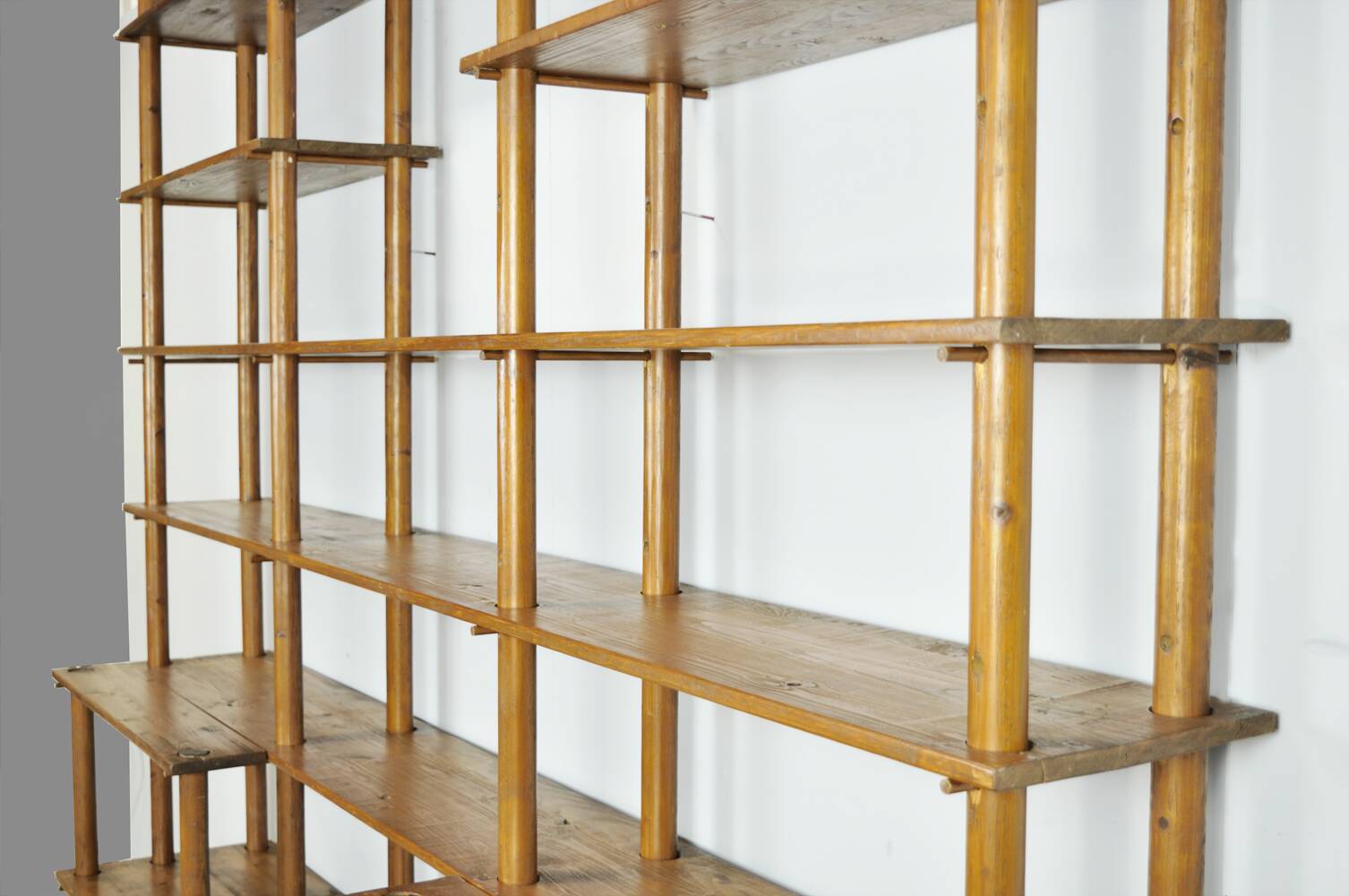Handmade wooden bookshelf, 1960s