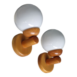 Pair of pine scndivave sconces