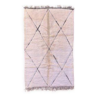 Moroccan rug Beni M'Rirt white - 161 x 280 cm