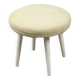 Vintage Italian Stool in Beige Fabric, 80s