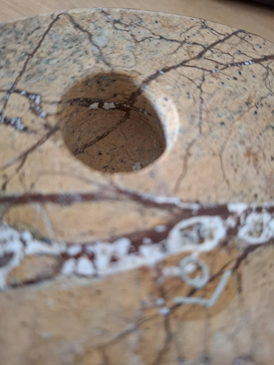 Pair of circular marble candlesticks from the 80s