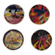 Coasters by the artist Guillaume Cornelis, known as Corneille, from 2001.