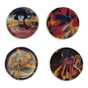 Coasters by the artist Guillaume Cornelis, known as Corneille, from 2001.