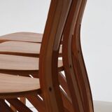 Set of 4 solid elm chairs, Maison Seltz, 1980s