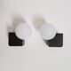 Pair of vintage opalin glass and plastic wall light  from the 1970s