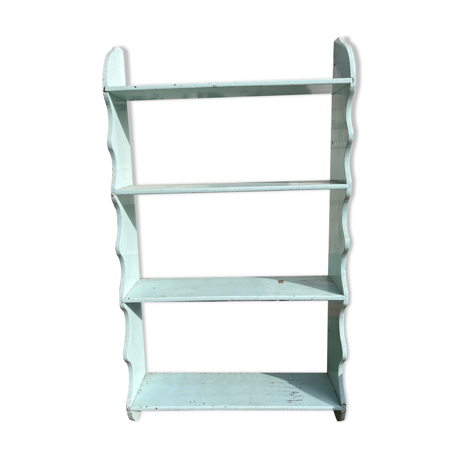 Blue patina shelf