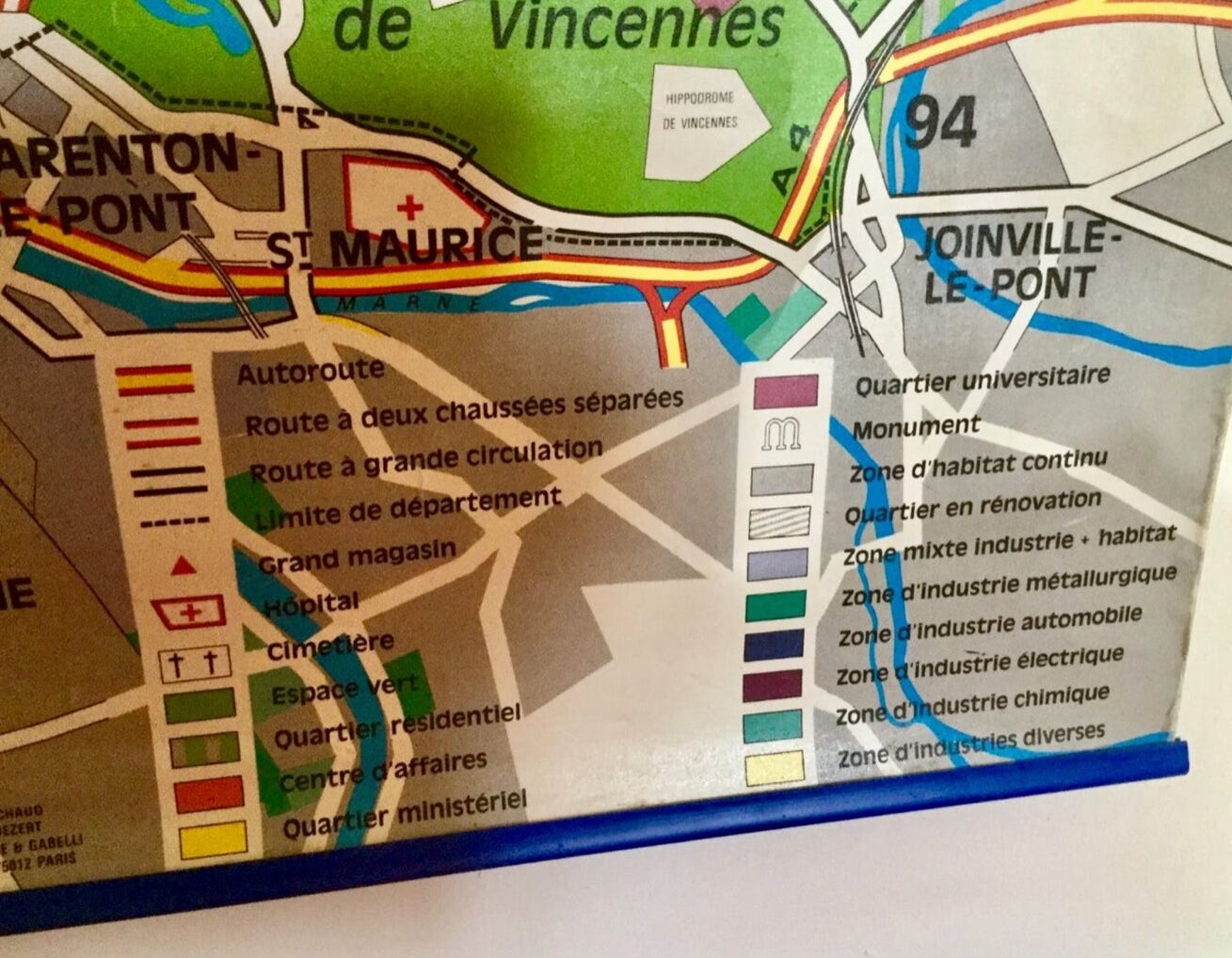 Large map of Paris years 70