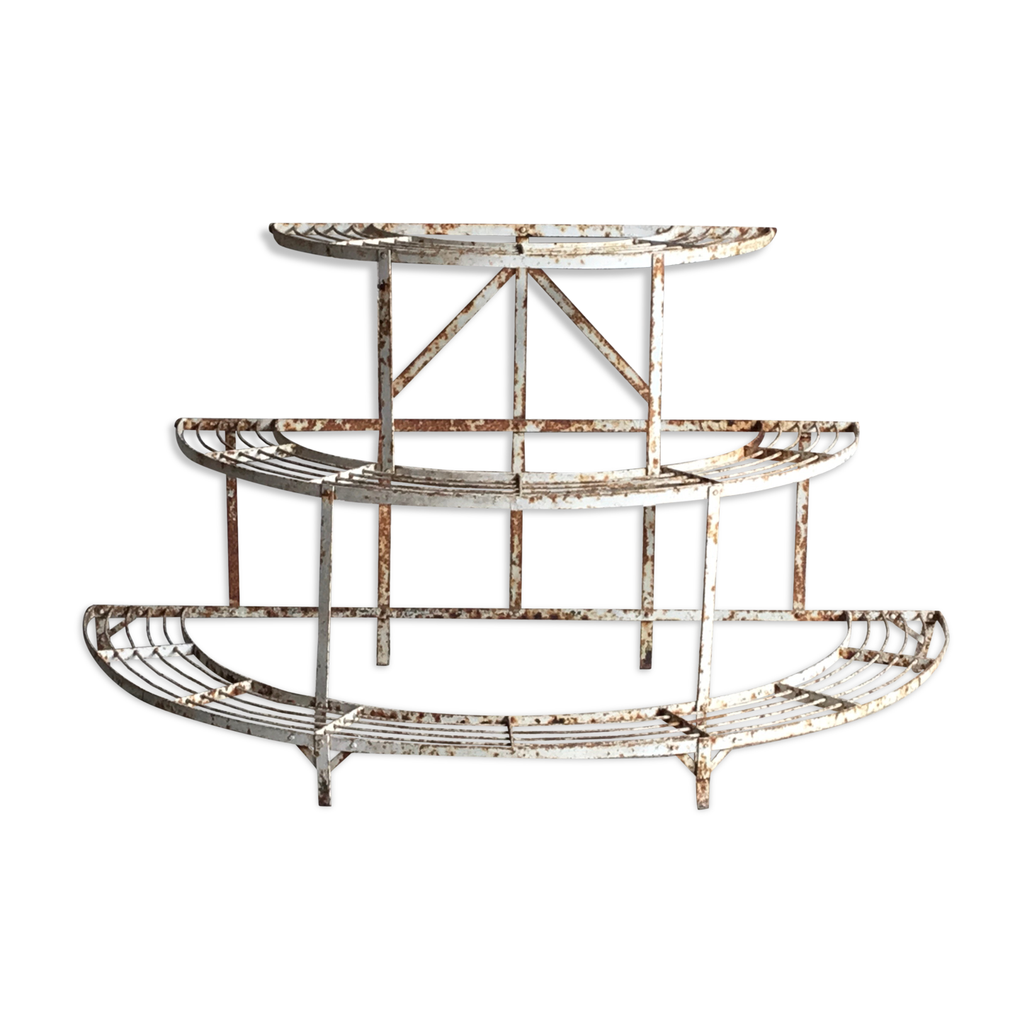 Metal half-moon plant holder 20th century