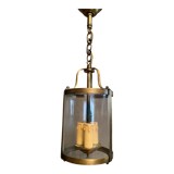Brass vestibule lantern chandelier and glass cylinder