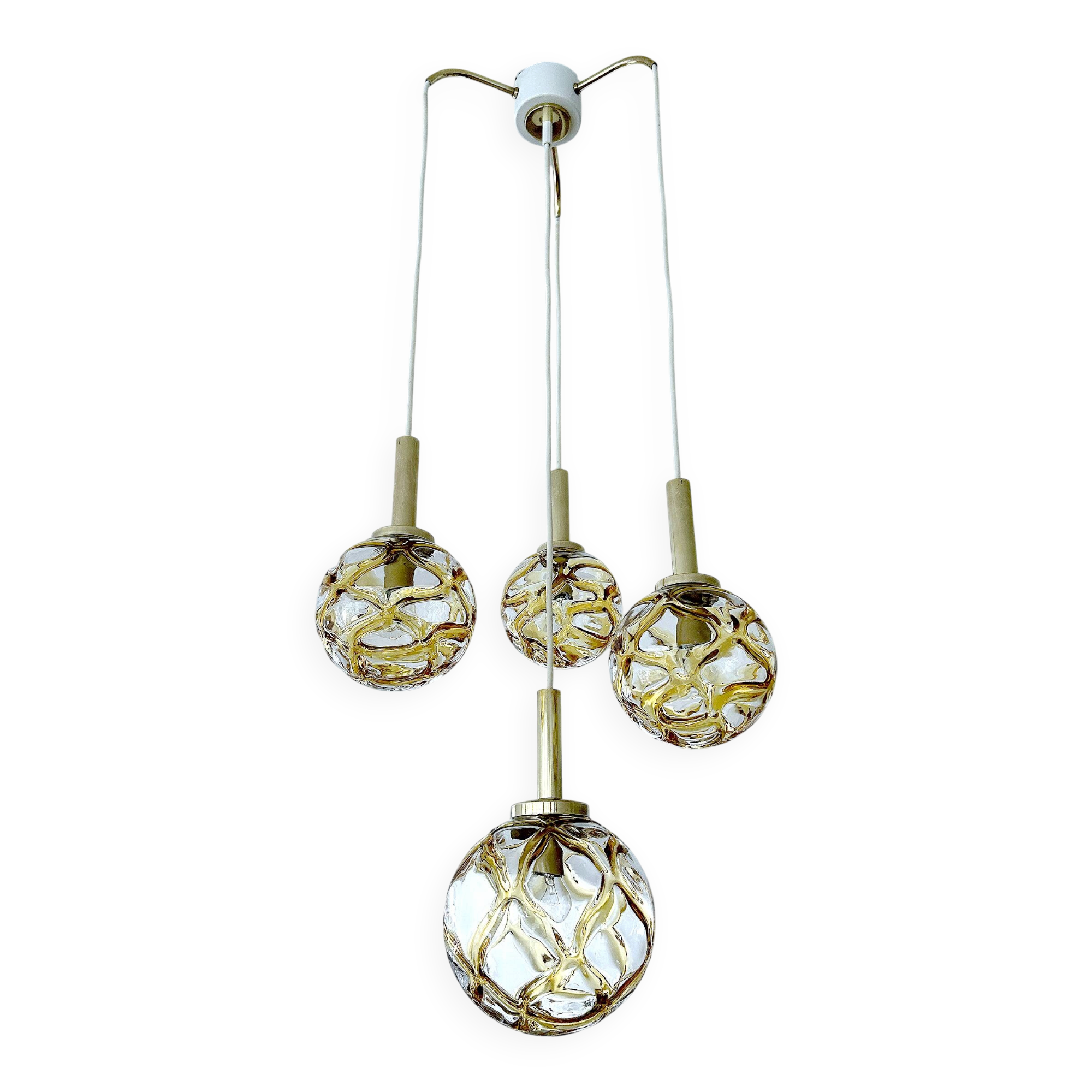 Large Mid Century  Bubble Glass Pendant Light