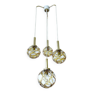 Grand plafonnier en verre bulle de style mid-century