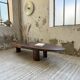 Table basse années 50 plateau bois exotique XXL