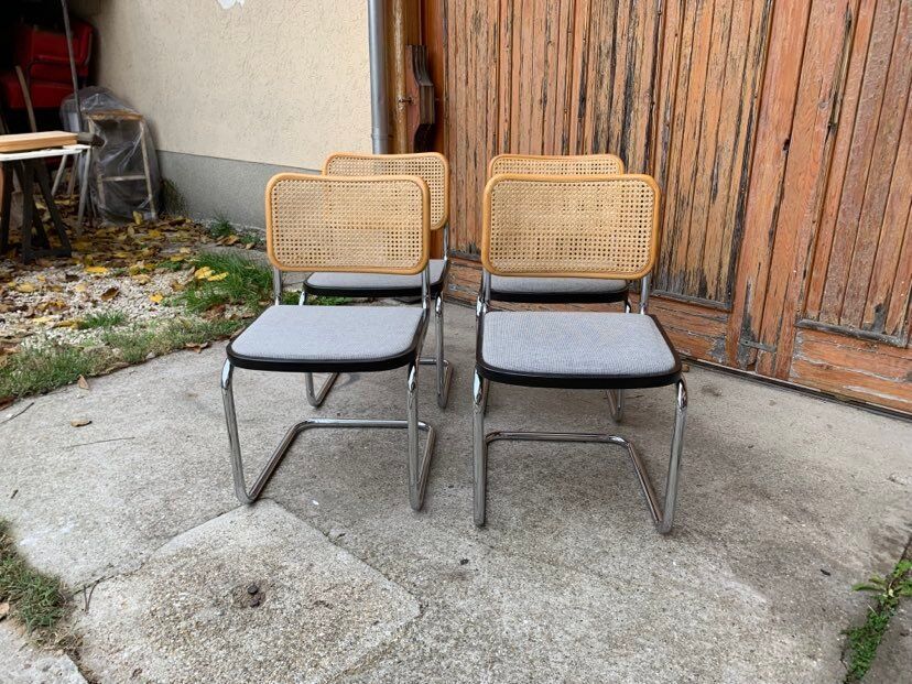 Mid-Century Modern Italian Marcel Breuer B32 Cesca Chair, 70s set of 4
