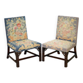 Paire de chaises Thomas Chippendale époque 1760 brodées sculptées