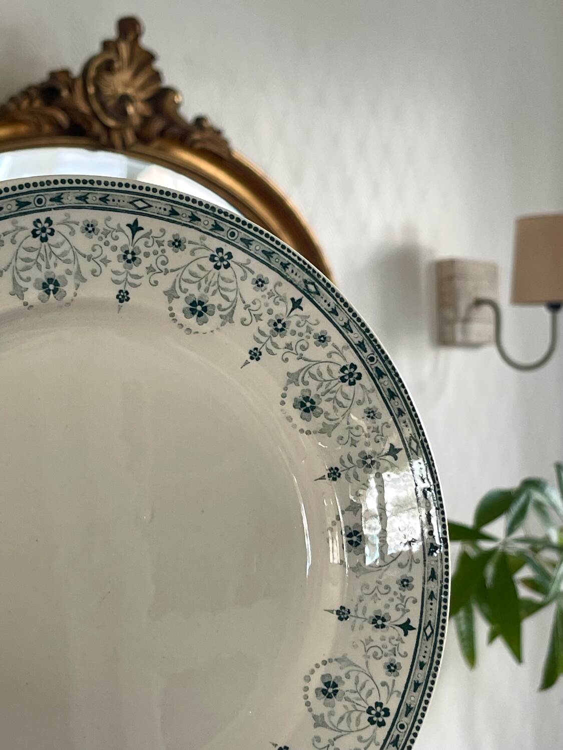 5 antique ironstone plates from Moulin des Loups.