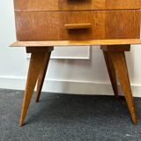 Pair of bedside tables with compass legs