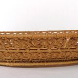 Old basket braided in rattan
