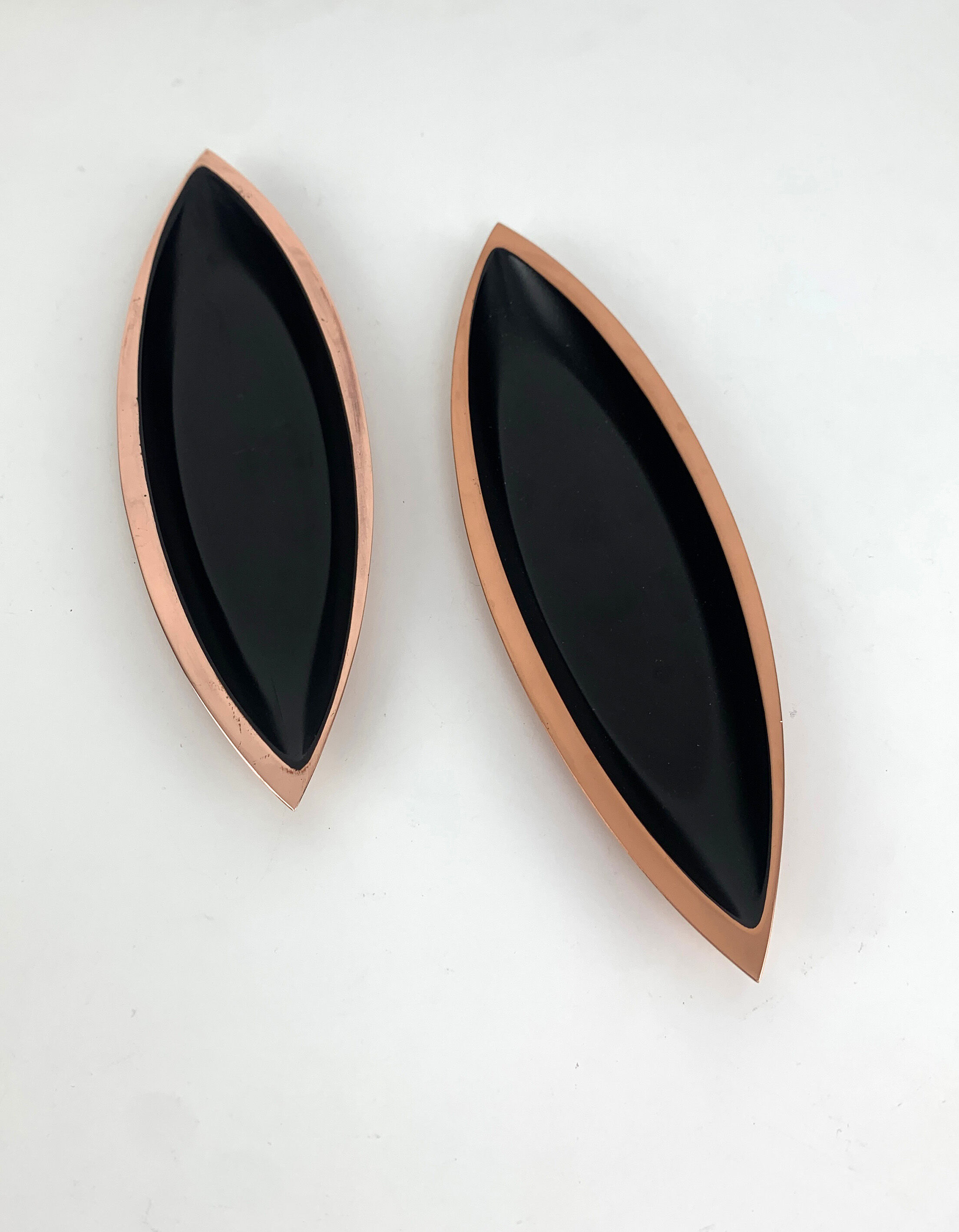 Pair of scandinavian copper cups or bowls ystad metall, design gunnar ander, sweden