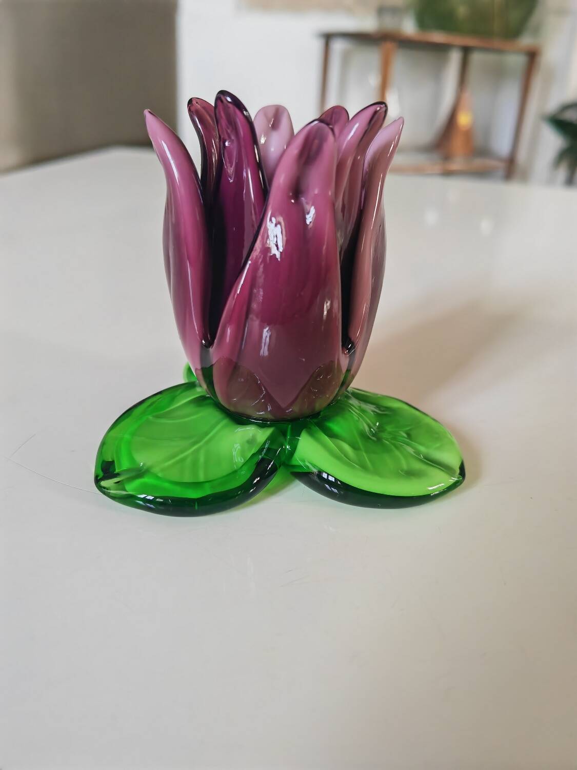 Glass paste candle holder
