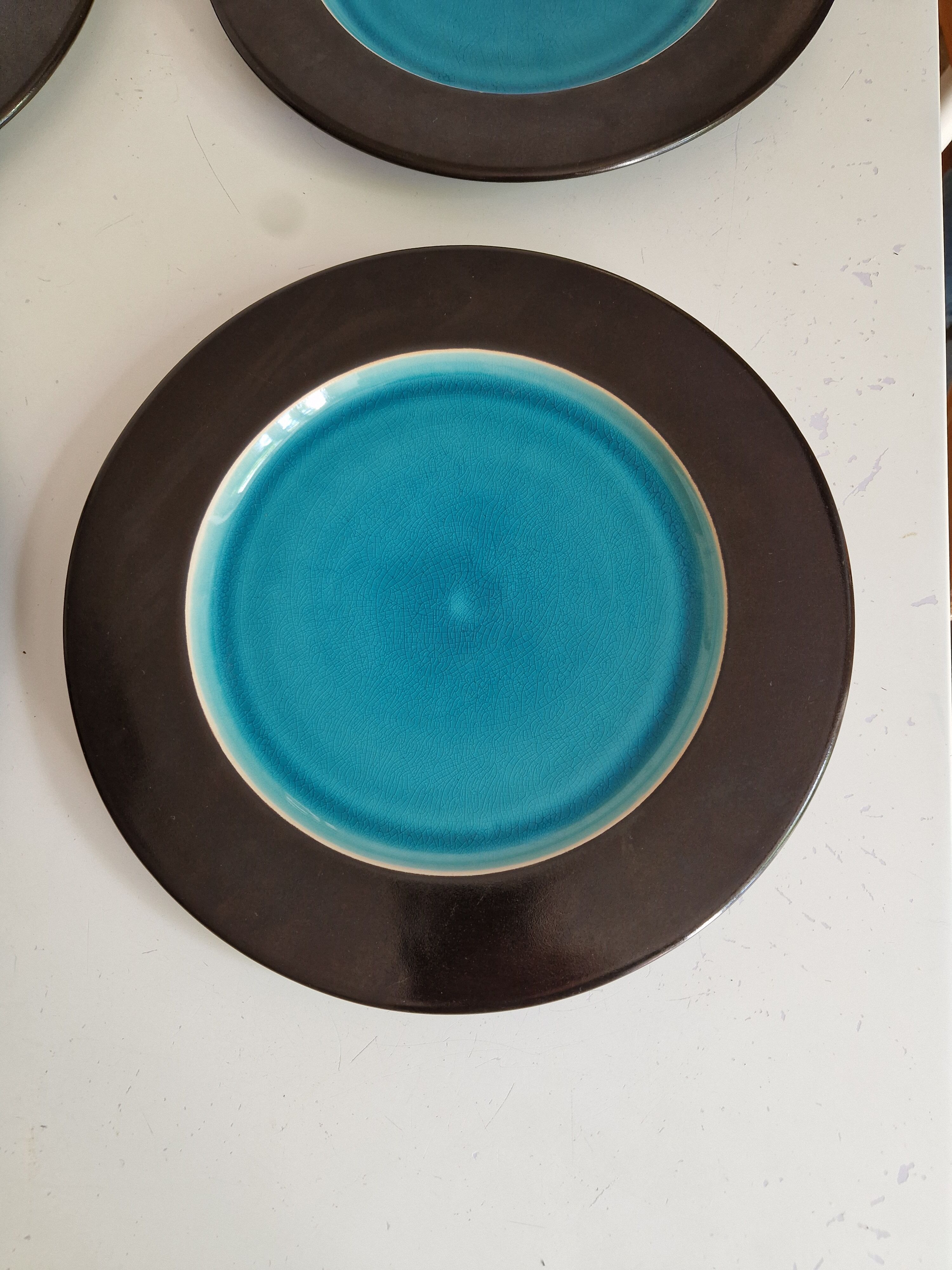 Set of 6 Flat Plates Geneviève Lethu Model Salomé