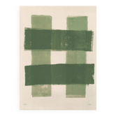 Peinture abstraite - tableau rayures vertes b198 signée eawy